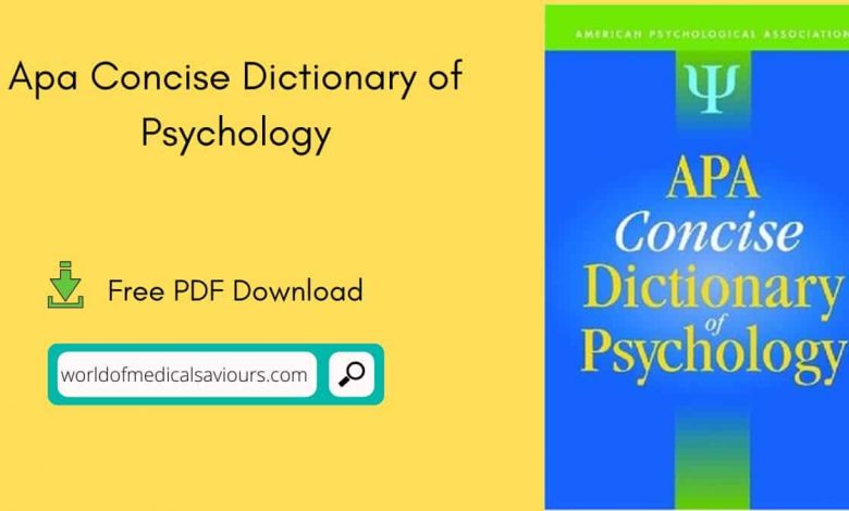 Apa Concise Dictionary of Psychology